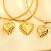 Wholesale Heartshaped Hollow Goldplated Titanium Steel Pendant Necklace For Women