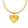 Wholesale Heartshaped Hollow Goldplated Titanium Steel Pendant Necklace For Women