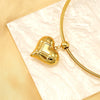 Wholesale Heartshaped Hollow Goldplated Titanium Steel Pendant Necklace For Women