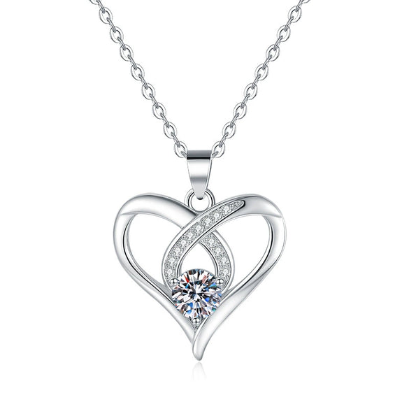 Wholesale Heartshaped Necklace S925 Sterling Silver Light Luxury Style