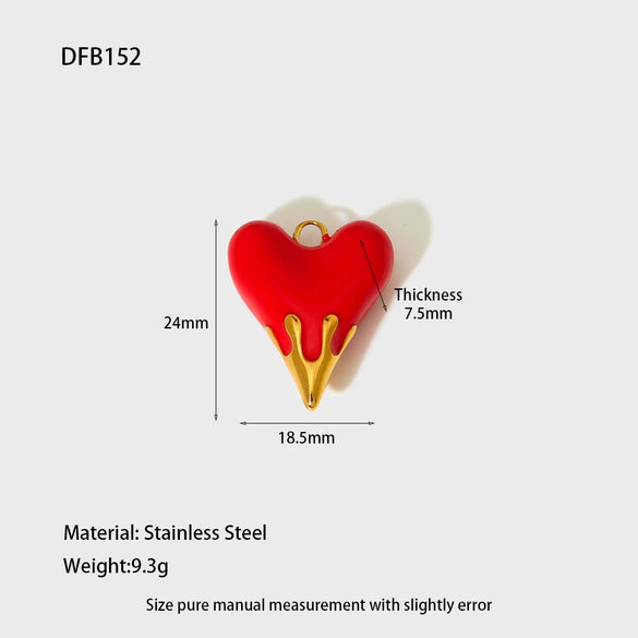 Wholesale Heartshaped Oildripping Totem Retro Stainless Steel Pendant Jewelry For Women
