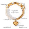 Wholesale Heartshaped Ot Buckle Bracelet For Women Stainless Steel With Pvd Vacuum Plating Inlay And Electroplating