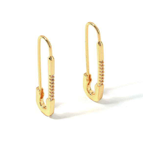 Wholesale Heartshaped Paper Clip Inlaid Zirconium Earrings For Women Copper Electroplated