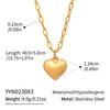 Wholesale Heartshaped Pendant Necklace For Women Stainless Steel 18K Real Gold Plated With Pvd Furnace Vacuum Real Gold Plating