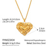 Wholesale Heartshaped Pendant Necklace For Women Stainless Steel 18K Real Gold Plated With Pvd Furnace Vacuum Real Gold Plating