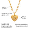 Wholesale Heartshaped Pendant Necklace For Women Stainless Steel 18K Real Gold Plated With Pvd Furnace Vacuum Real Gold Plating
