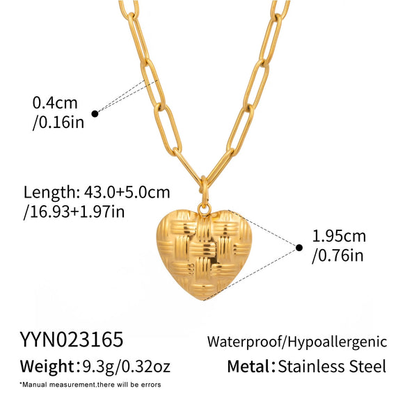 Wholesale Heartshaped Pendant Necklace For Women Stainless Steel 18K Real Gold Plated With Pvd Furnace Vacuum Real Gold Plating