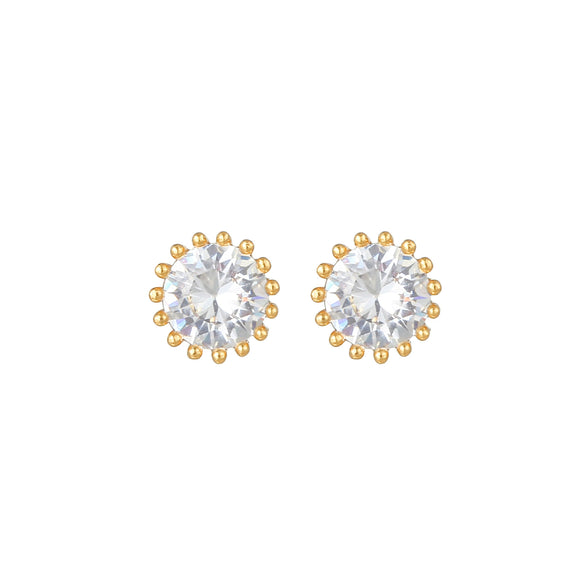 Wholesale Heartshaped Pink Zircon Earrings Brass 925 Silver Needle Electroplated Cute Jewelry