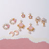 Wholesale Heartshaped Pink Zircon Earrings Brass 925 Silver Needle Electroplated Cute Jewelry
