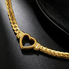Wholesale Heartshaped Real Gold Plated Snake Bone Chain Necklace For Women Light Luxury Casual Style