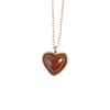 Wholesale Heartshaped Red Agate Pendant Necklace And Earrings In Titanium Steel Electroplated 18K Gold