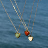 Wholesale Heartshaped Red Agate Pendant Necklace And Earrings In Titanium Steel Electroplated 18K Gold