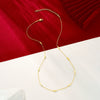 Wholesale Heartshaped Round Bead Geometric Square Stainless Steel Necklace With Polish Finish