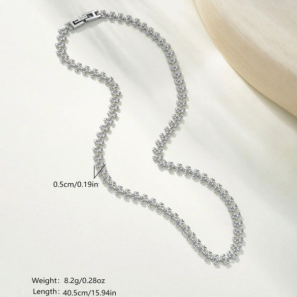 Wholesale Heartshaped Round Bead Geometric Square Stainless Steel Necklace With Polish Finish