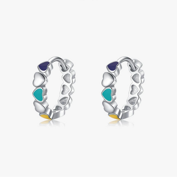 Wholesale Heartshaped S925 Sterling Silver Dripping Glue Ear Ring For Women Niche Style