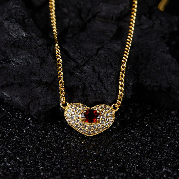 Wholesale Heartshaped Silver Jewelry Set With Gems Love Pendant Necklace For Women