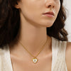 Wholesale Heartshaped Stainless Steel And Titanium Steel Necklace With Zircon Love Pendant For Women Pvd Furnace Vacuum Real Gold Plated