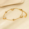 Wholesale Heartshaped Stainless Steel 18K Gold Plated Diamondencrusted Jewelry Bracelet And Necklace For Women