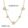 Wholesale Heartshaped Stainless Steel 18K Gold Plated Diamondencrusted Jewelry Bracelet And Necklace For Women