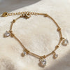 Wholesale Heartshaped Stainless Steel Vacuum Plated Zircon Pendant Bracelet For Women
