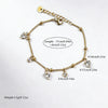 Wholesale Heartshaped Stainless Steel Vacuum Plated Zircon Pendant Bracelet For Women