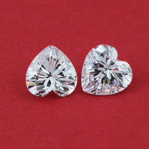 Wholesale Heartshaped Synthetic Gem Bare Stone White Zircon Jewelry With Cutting Inlay And Polishing