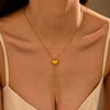Wholesale Heartshaped Titanium Steel Necklace With 18K Gold Plated Stainless Steel Tassel Yshaped Chain Fashionable Design