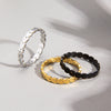 Wholesale Heartshaped Titanium Steel Women's Ring With Electroplating