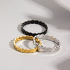 Wholesale Heartshaped Titanium Steel Women's Ring With Electroplating