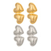 Wholesale Heartshaped Vacuum Real Gold Plated Titanium Steel And Stainless Steel Earrings For Women Casual Jewelry Accessories