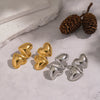 Wholesale Heartshaped Vacuum Real Gold Plated Titanium Steel And Stainless Steel Earrings For Women Casual Jewelry Accessories