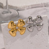 Wholesale Heartshaped Vacuum Real Gold Plated Titanium Steel And Stainless Steel Earrings For Women Casual Jewelry Accessories