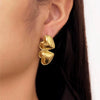 Wholesale Heartshaped Vacuum Real Gold Plated Titanium Steel And Stainless Steel Earrings For Women Casual Jewelry Accessories