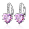 Wholesale Heartshaped Zircon Inlaid Electroplated Earrings Unisex Small Fresh Style