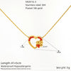 Wholesale Heartshaped Zirconia Titanium Steel Necklace For Women In Little Fresh Style