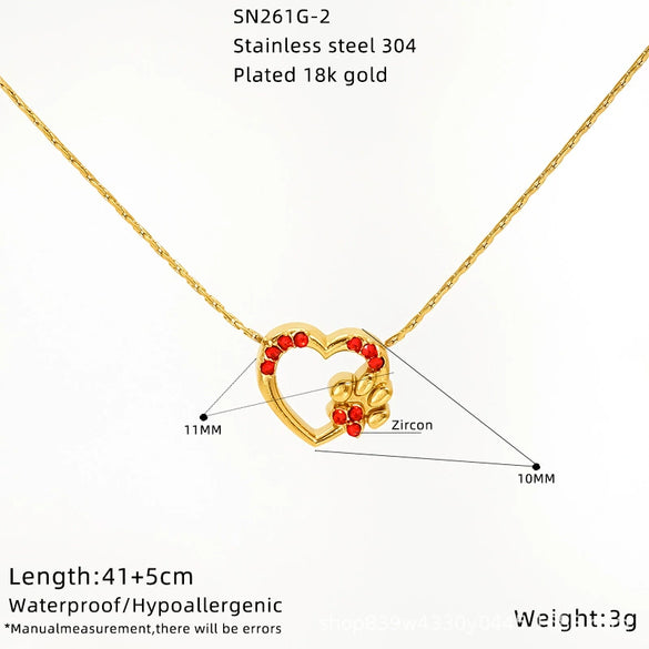 Wholesale Heartshaped Zirconia Titanium Steel Necklace For Women In Little Fresh Style