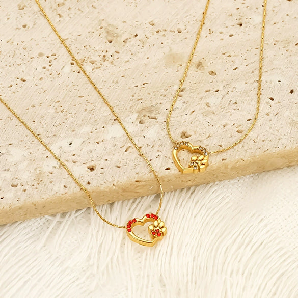 Wholesale Heartshaped Zirconia Titanium Steel Necklace For Women In Little Fresh Style