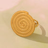 Wholesale Heavy Industry Circle Threaded Open Ring Exaggerated Fashionable Stainless Steel 18K Gold Plated Nonfading Geometric Jewelry
