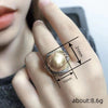 Wholesale Heavy Industry Design Geometric Ring Copper Imitation Pearl Zirconia Jewelry