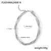 Wholesale Heavy Industry Style Threewire Wrap Collar Necklace In Stainless Steel With 18K True Gold Plated Electroplating And Geometric Design For Women