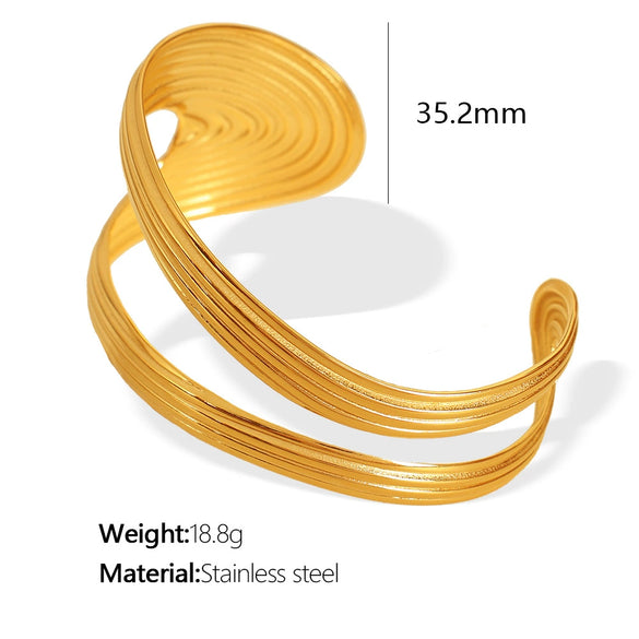 Wholesale Heavy Industry Style 316L Stainless Steel Bracelet With 18K Gold Plated For Ladies