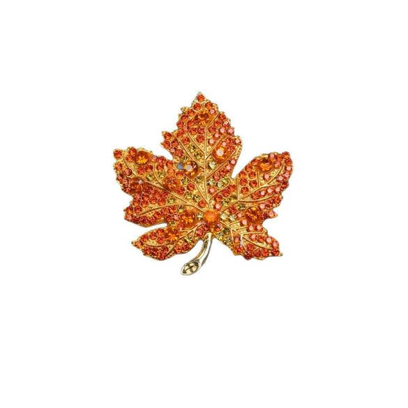 Wholesale Heavy Industry Style Zinc Alloy Maple Leaf Brooch Electroplated Unisex Accessories