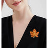 Wholesale Heavy Industry Style Zinc Alloy Maple Leaf Brooch Electroplated Unisex Accessories