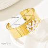 Wholesale Heavyduty Pearlembellished Geometric Exaggerated Electroplated Stainless Steel Bracelet For Women