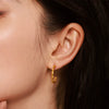 Wholesale Hemp Pattern C Shaped Titanium Steel Earrings With Electroplating Treatment For Women