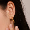 Wholesale Hemp Pattern C Shaped Titanium Steel Earrings With Electroplating Treatment For Women