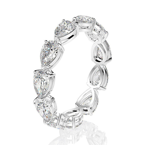 Wholesale High Carbon Diamond Silver Ring With Pear Shape And Raydean Cutting