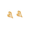 Wholesale High End Asymmetrical Heart Shaped Titanium Steel Earrings With Electroplating Non Fading French Retro And Fashion Ol Style