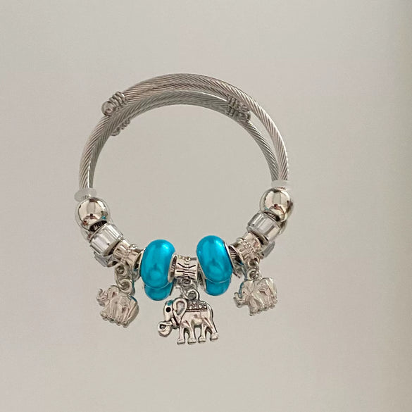 Wholesale High End Elephant Pendant Bracelet With Electroplating Stainless Steel Material