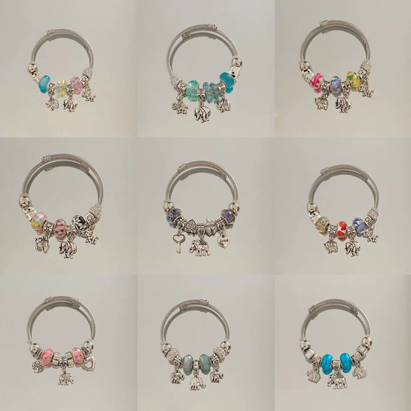 Wholesale High End Elephant Pendant Bracelet With Electroplating Stainless Steel Material